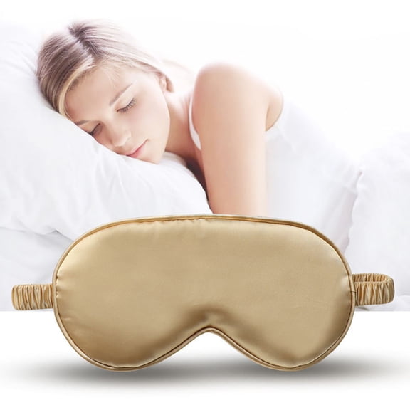 LULULION Silk Sleep Mask Kit Golden Artificial Silk 4Pcs