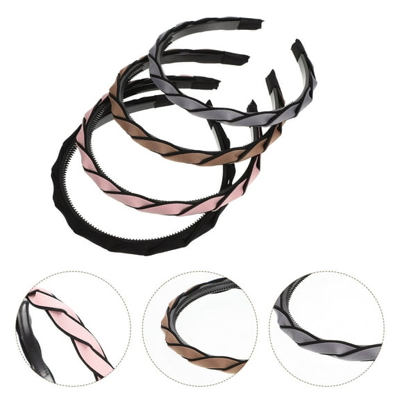 LULULION 4Pcs Lightweight Face Washing Hairband Assorted Color Female Hair Fixing Tool