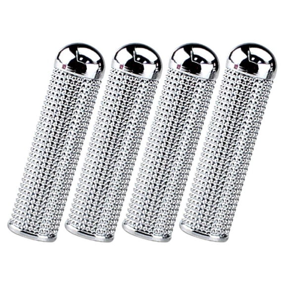 LULULION 4Pcs Zinc Alloy Car Door Lock Knobs Plated Silver Auto Interior Replacement Parts