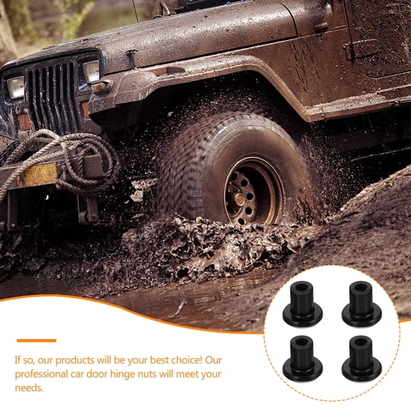 LULULION 4Pcs Black Car Door Hinge Nuts Anti Rust Replacement for Vehicle Use