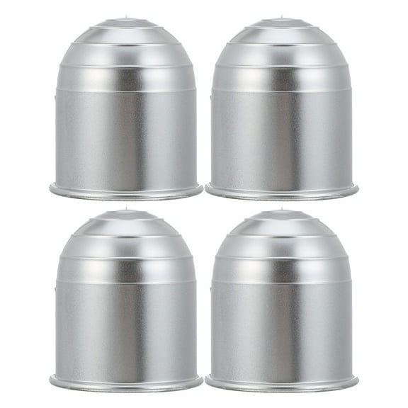 LULULION 4Pcs Trailer Coupling Silver Covers with Locking Ring for Towing Hitch Protection