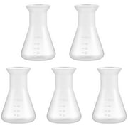 LULULION 5 Pcs Plastic Beakers Transparent for Chemistry Accurate Measurement Tools
