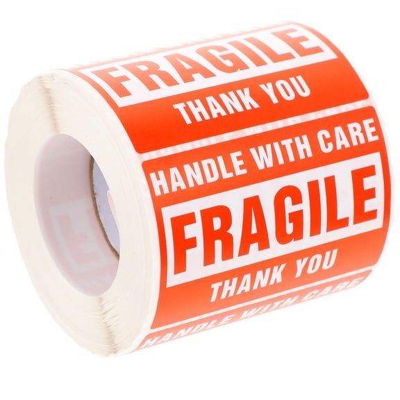LULULION Self-Adhesive Red Fragile Warning Stickers Durable for Home Packaging