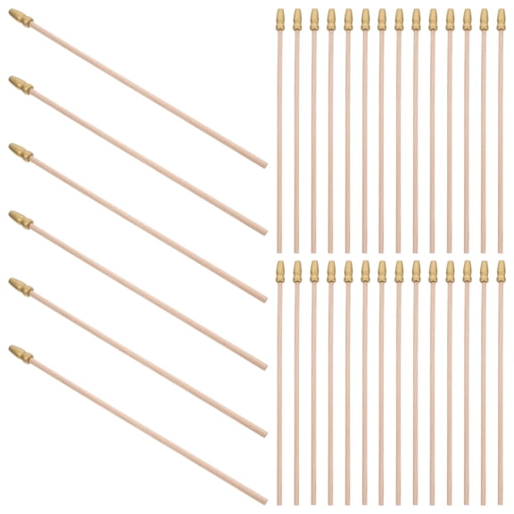 LULULION 50Pcs Handheld Wooden Flag Poles with Elegant Plated Gold Caps Easy Assembly for Party and Event Decorations