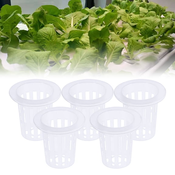 LULULION 50Pcs Uv Resistant White Plant Net Cups for Hydroponics and Aquaponics