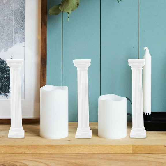 LULULION 5Pcs Durable White Roman Pillar Ornament for Wedding Party Decor