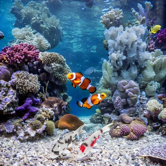 LULULION 5Pcs Aquarium Figurine Decor in Assorted Color for Hyper-realistic Design and Aquarium Setup