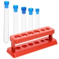 thumbnail image 1 of LULULION Plastic Test Tubes with Stand Highly Transparent for Lab 5Pcs, 1 of 8