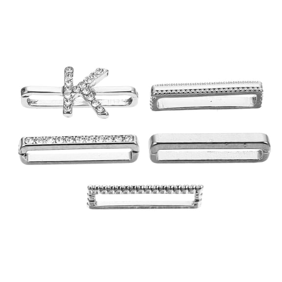 LULULION 5Pcs Silver Watchband Charm Durable Replaceable Decorative Accessory for and Silicone