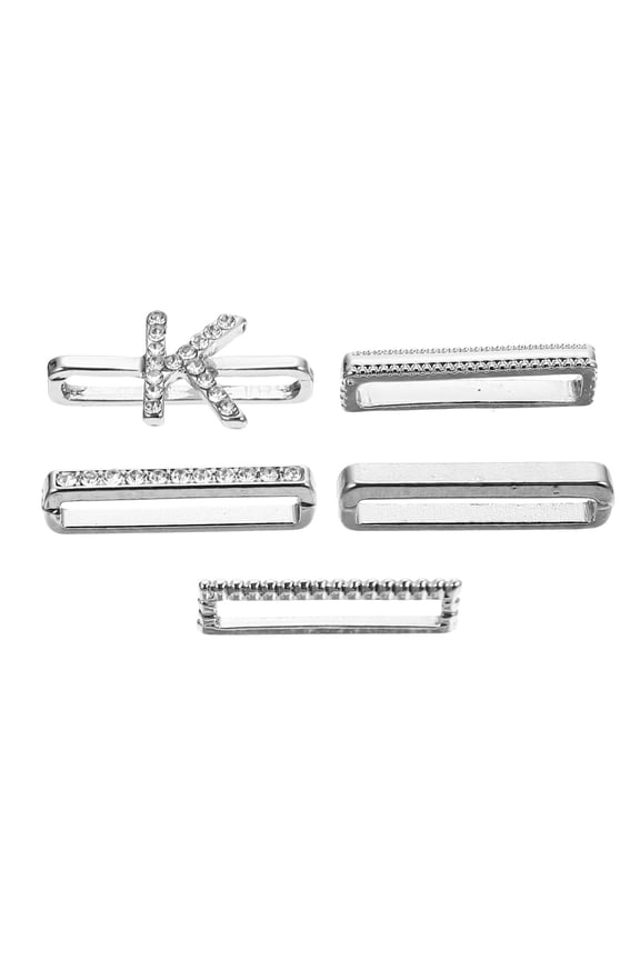 5Pcs Silver Watchband Charm Durable Replaceable Decorative Accessory for and Silicone