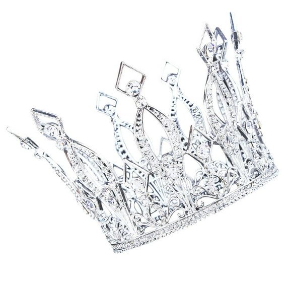 LULULION Princess Crowns Full Round Tiara Jewelry Women Wedding 1Set