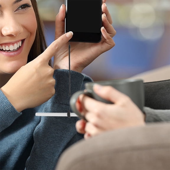 LULULION Elastic Stylus Pen Tether, Black Plastic Spring Lanyard, High Elasticiy, Decorative Use, 5Pcs