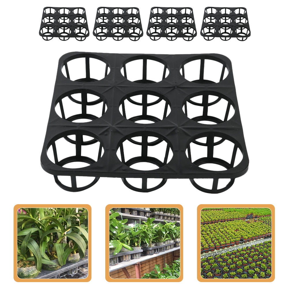 LULULION 5pcs Plastic Planting Tray Racks Round Nursery Pot Tray for ...