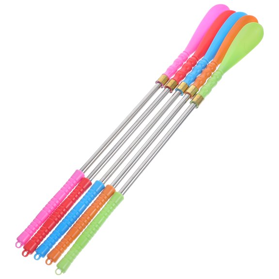 LULULION 5Pcs Reusable Shoe Lifter with Handle Premium Stainless Steel Shoe Helper in Assorted Colors