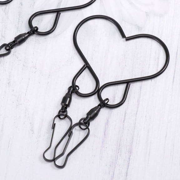LULULION 6Pcs Wind Chimes Hangers Black Metal Hooks for Hanging Lanterns and Flower Baskets
