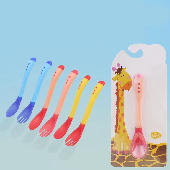 LULULION 6Pcs Feeding Spoon Assorted Color Temperature Color Changing Safe Material Design for Eating
