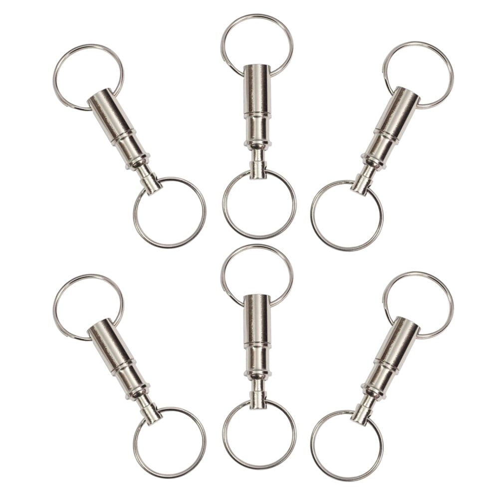 LULULION 6Pcs Breakaway Keychain Heavy Duty Iron Silver Minimalist Dual ...