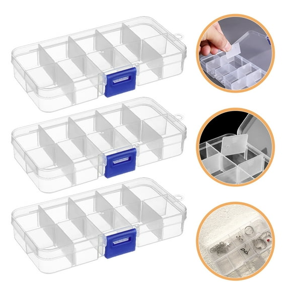 LULULION Transparent PP Storage Box for Home Use - 6Pcs, Adjustable Dividers, Compact Design