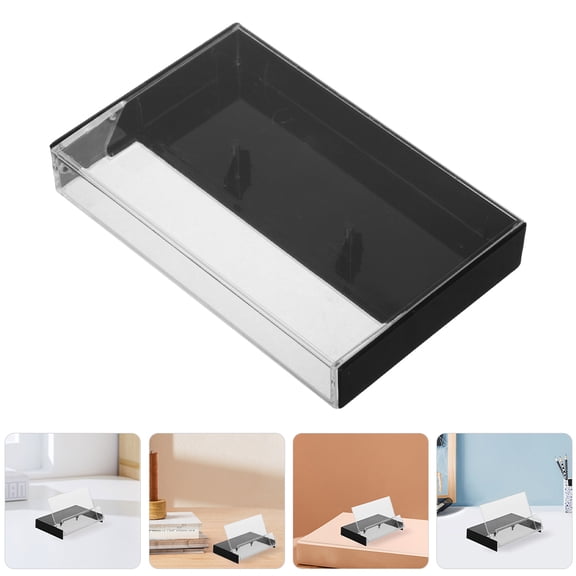 LULULION 5Pcs Cassette Tape Holder Black Vintage Box for Home Use Stylish Dustproof Storage Rack