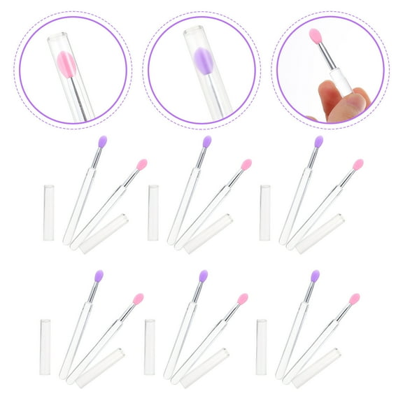 LULULION Jelly Lip Brush Silicone Lip Brushes Pink 6pcs