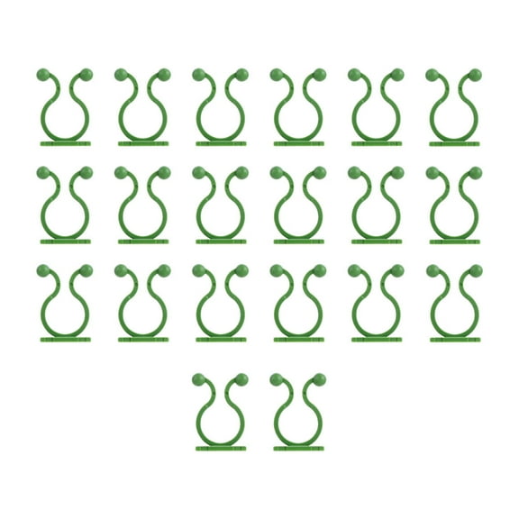 LULULION 80Pcs Green Plastic Plant Fixing Hooks with Self-Adhesive for Garden Vine Climbing and Cable Management