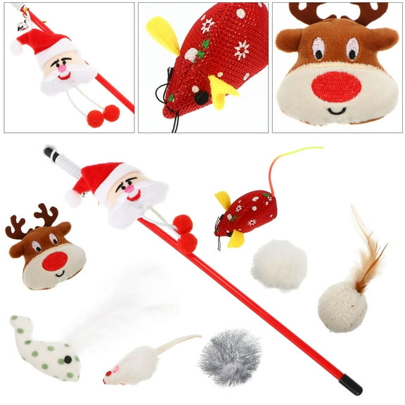 LULULION Interactive Kitten Toy Cat Teaser Plush 8PCS Bright Colors