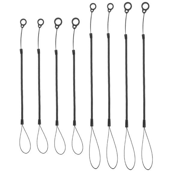 LULULION 8Pcs Black Minimalist Stretch Stylus Pen Lanyard Cord for Phone Attachment and Decoration