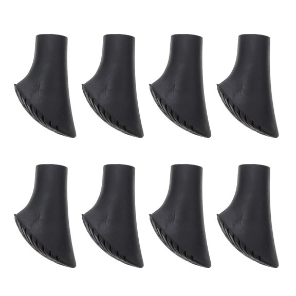 LULULION Wear-Resistant Silicone Crutch Sleeve Black for Outdoor Use 8Pcs