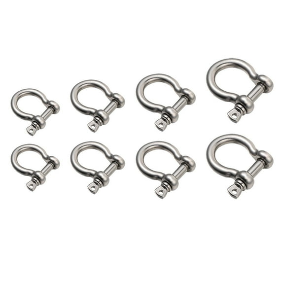 LULULION 8Pcs Easy Use Stainless Steel Metal Shackle Lock for Daily Lifting and Towing