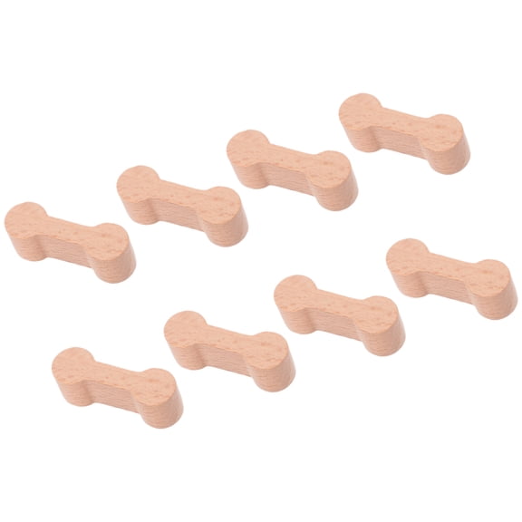 LULULION Wood Train Set Accessories Wooden Connectors Beige 8Pcs