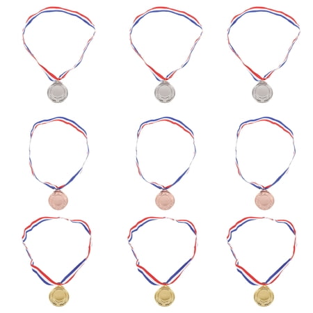 LULULION 9Pcs Zinc Alloy Sports Medals with Numbered Wheat Pattern for Award Decoration