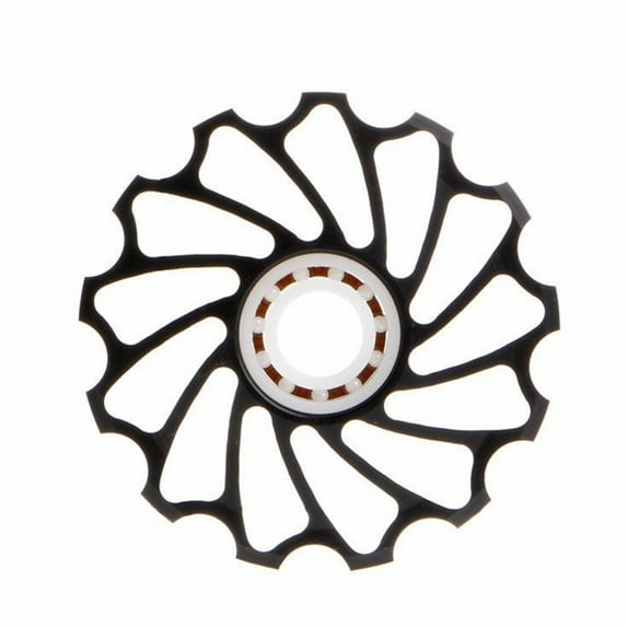 LULULION 2Pcs Lightweight Black Rear Derailleur Pulley Made with Aluminium Alloy for Precise Chain Movement