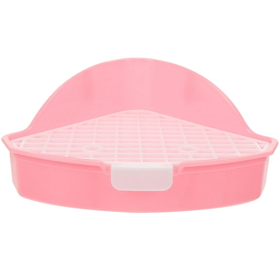 LULULION Pet Rabbit Toilet Hamster Small Pet Training Toilet Pink PP Material 1Pcs
