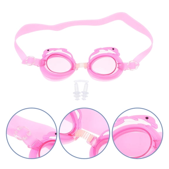 LULULION Anti Fog Swimming Goggles Improved Nose Bridge Pink PC Silicone 1Set