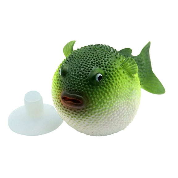 LULULION Aquarium Decorations Puffer Fish Lifelike Decoration Green 1Pcs