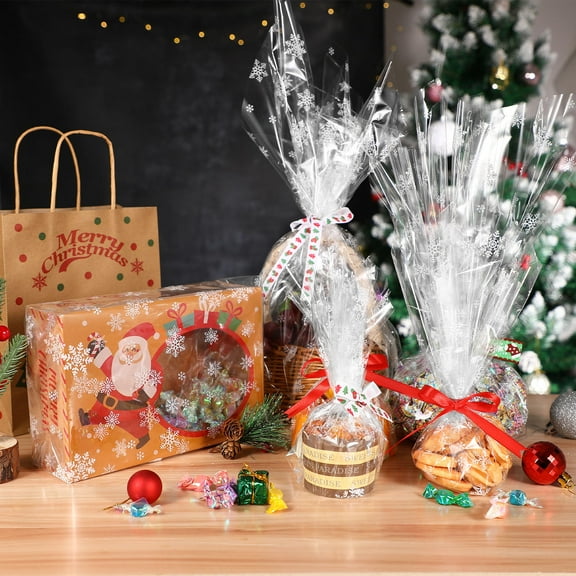 LULULION Clear Cellophane Wrap Assorted Colors for Stylish Holiday Presents