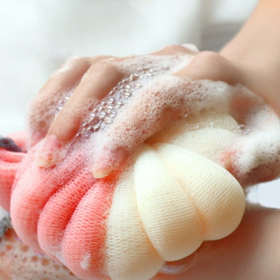 LULULION Assorted Shower Ball Body Wash Sponge with Rich Foam for Home Use 2 Pcs PE Material