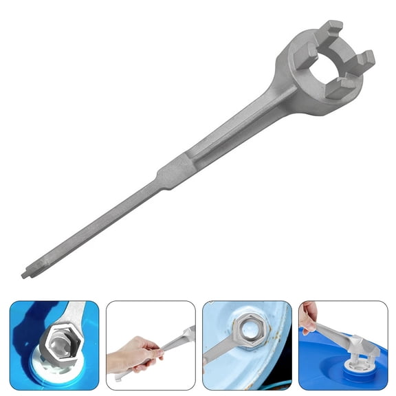 LULULION Bung Wrench Metal Drum Opener Tool for 55 Gallon Barrel Plated Silver Durable