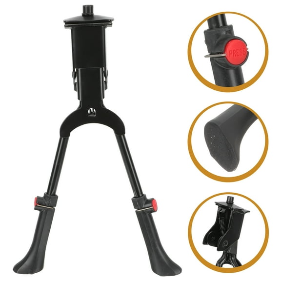 LULULION Practical Black Metal Bike Kickstand Double Leg Support for Mountain and Sports Bikes