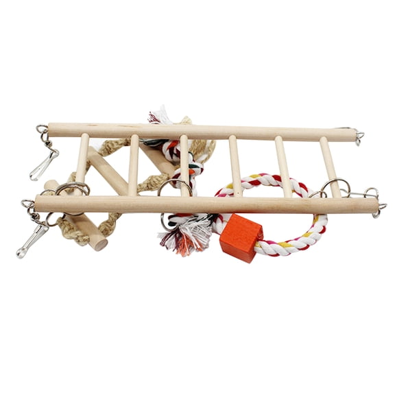 LULULION Parakeet Ladder Beige Parrot Small Swing 1Pack 11.4 x 9 x 3.5 in