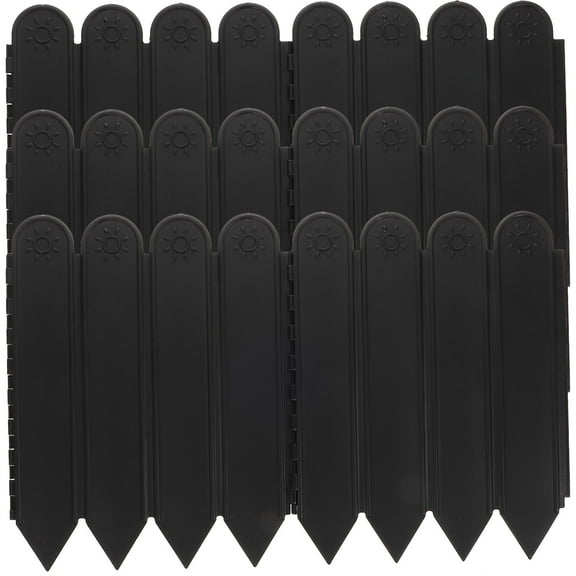 LULULION Plastic Garden Lawn Fence Black Decorative Outdoor Yard Edging Border