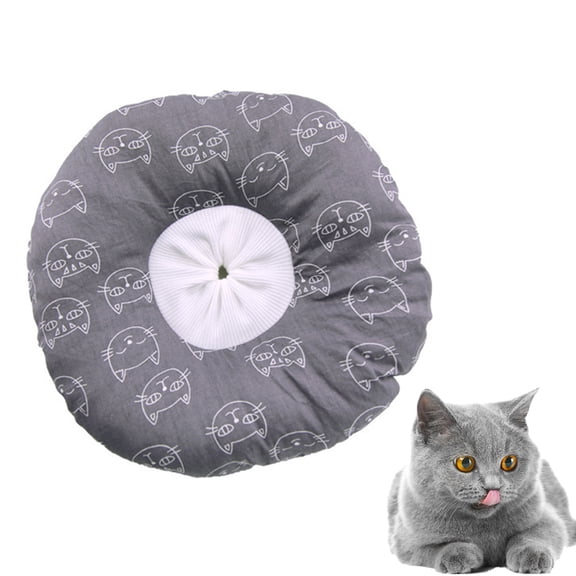 LULULION Cat Surgery Collar Elizabethan Collar Grey Cloth Post-operation Pet Recovery 1Pcs