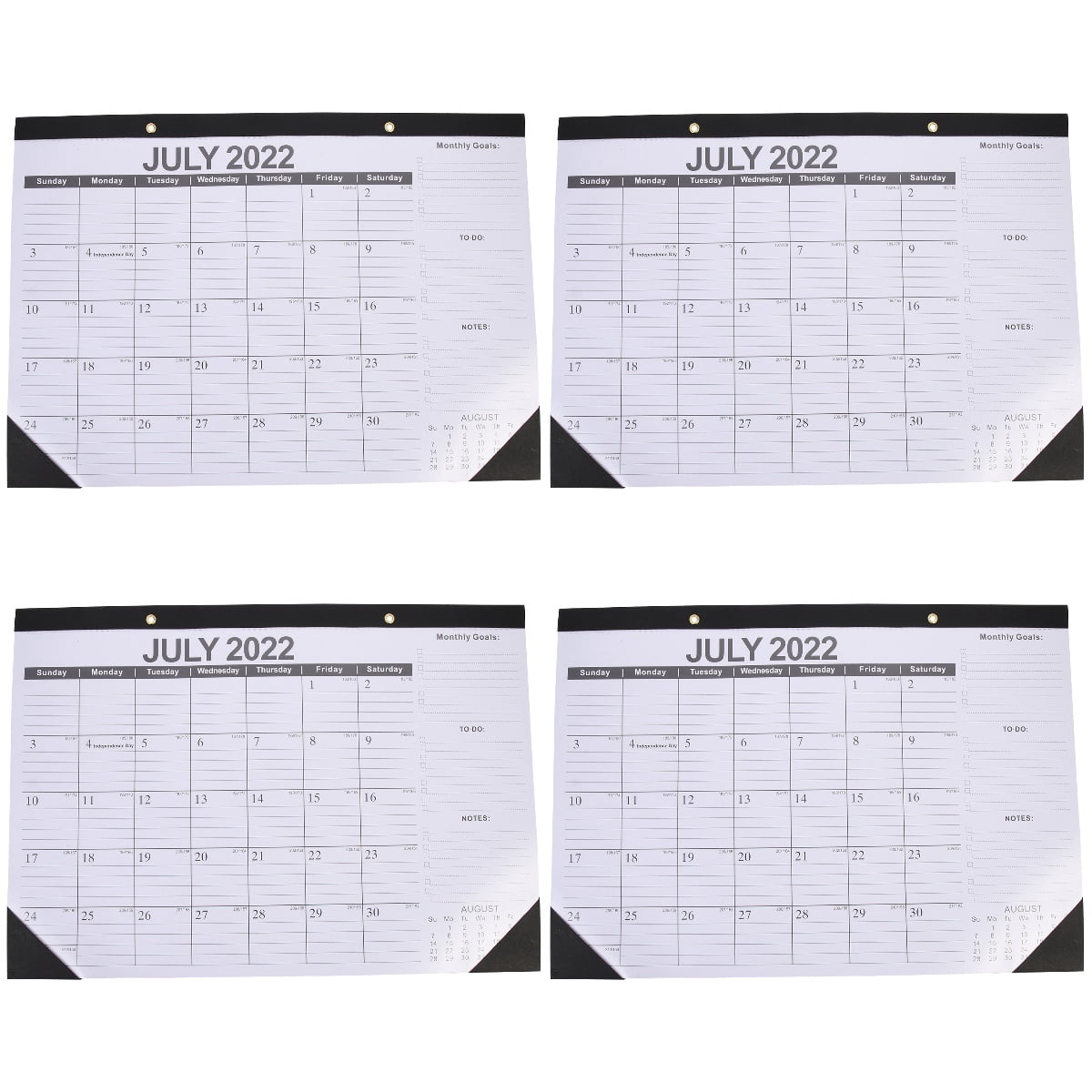 Lululion calendar 2023 4pcs planner calendar bedroom calendar english