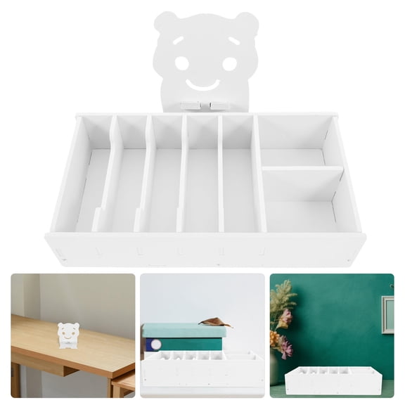 LULULION Counter Money Drawer Organizer with Sturdy Plastic Material and Elegant White Appearance