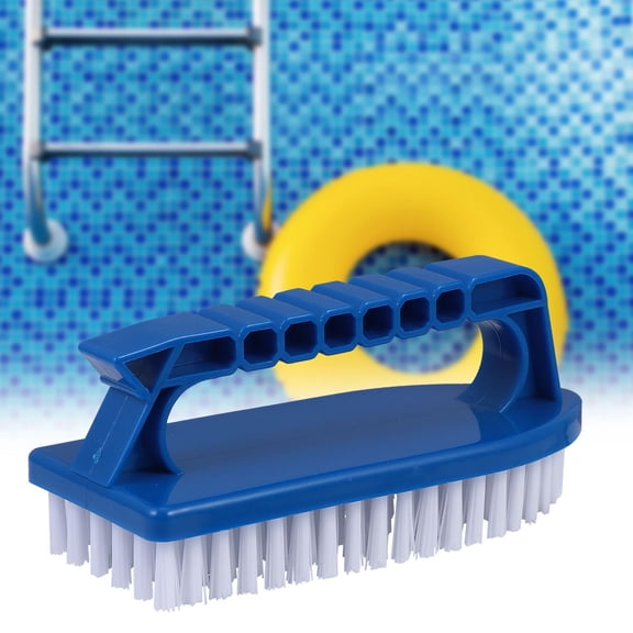 LULULION Handheld Scrub Brush for Sink and Floor with Long Durable Bristles Blue