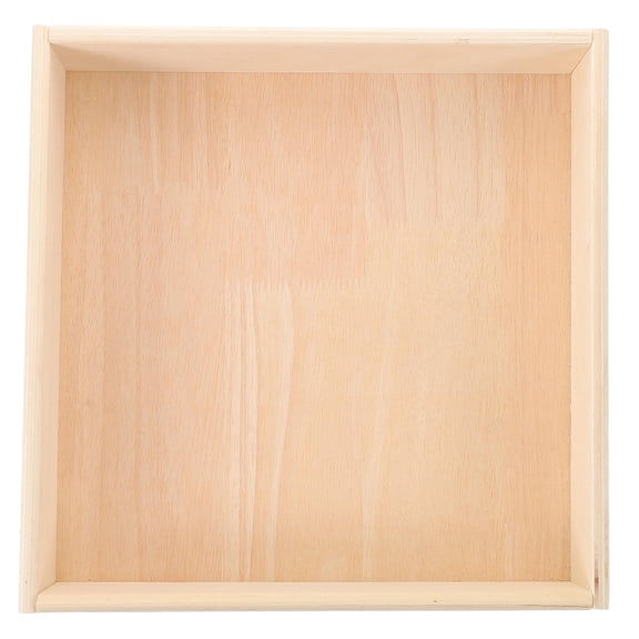 LULULION Portable Sandbox Sand Tray Wooden Beige 1Pcs Plaything Outdoor Activities 11.8*11.8*2.4in