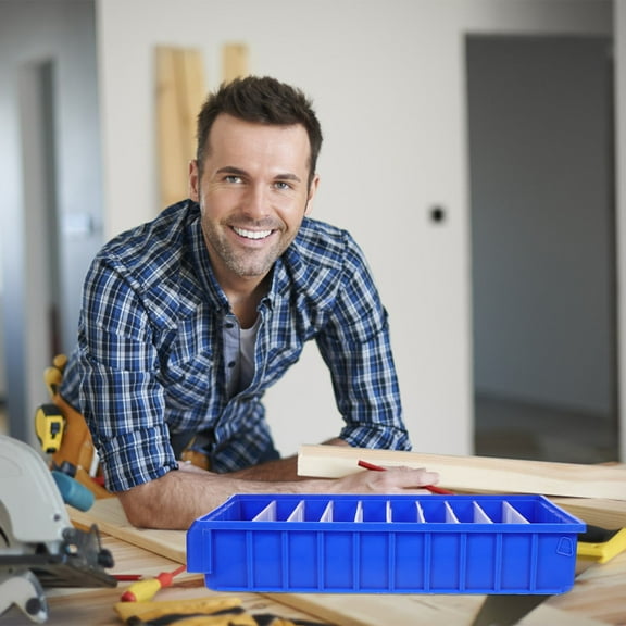 LULULION Classification Storage Box Blue Polyethylene Portable Tool and Parts Case