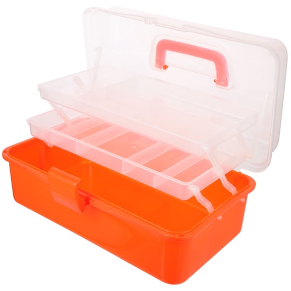 LULULION Large Capacity Orange Tool Organizer with Wear Resistant Design Foldable Storage Box for Tools