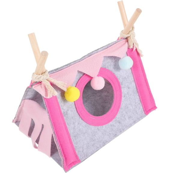 LULULION Hamster Hideaway Toys for Small Animals Pink Cloth Sleeping Hut 1Set