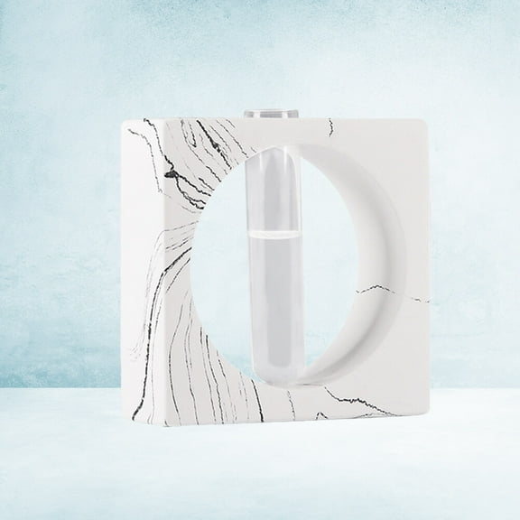 LULULION Modern White Glass Tube Vase Soft Transparent Lines Hydroponic Plant Holder